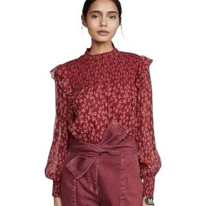 Free People Chiffon Patterned Blouse